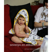 100% algodão design de impressão hghly macio bebê com capuz toalhas